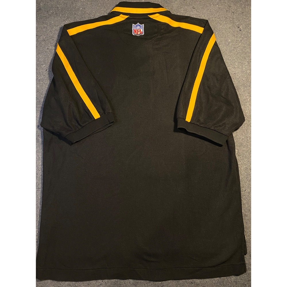 VINTAGE nike 90'S PITTSBURGH STEELERS Black Yellow Short Sleeve M Polo EMBROIDER - Picture 3 of 11